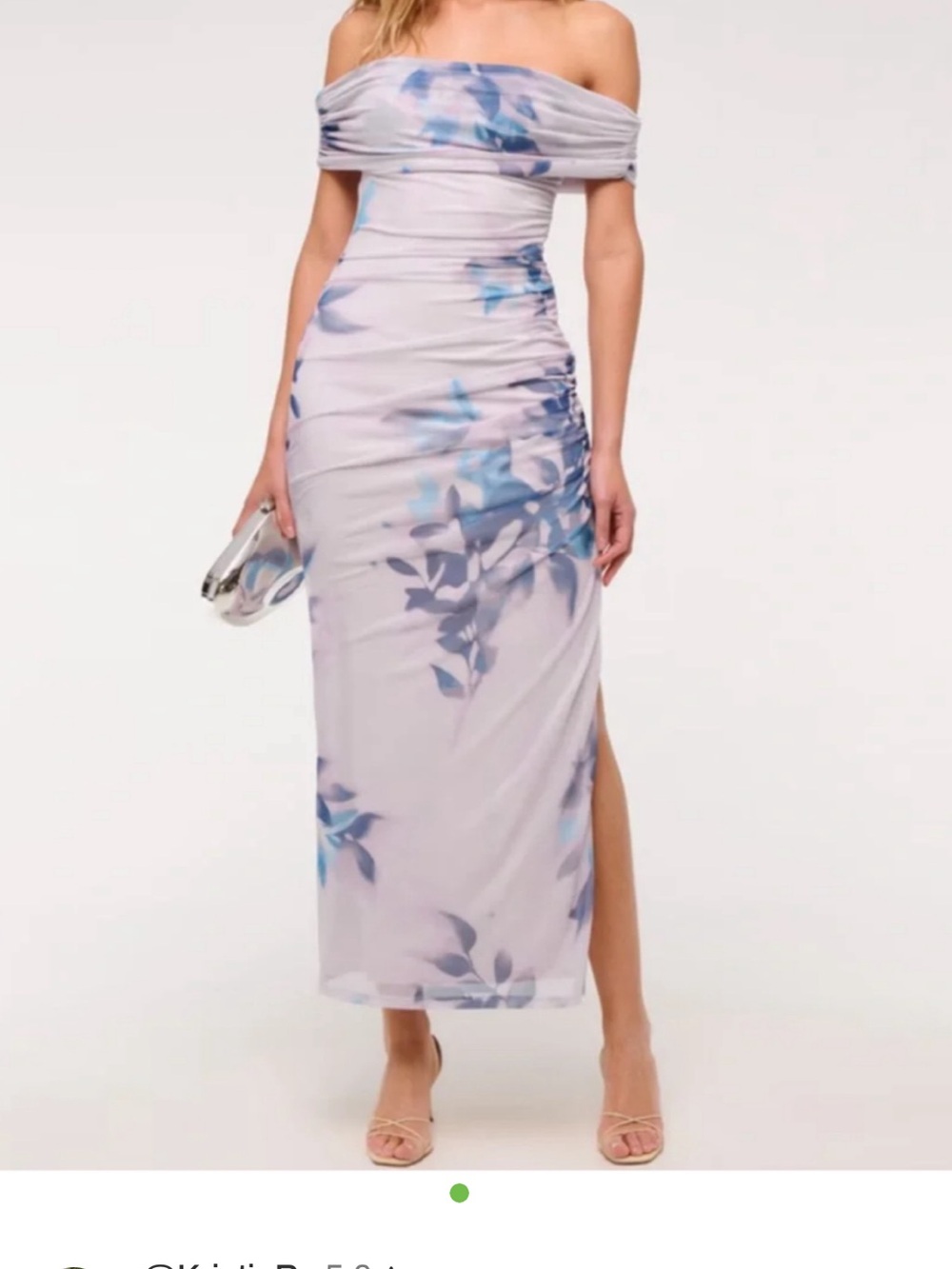 Abercrombie & Fitch Lilac Floral Off-Shoulder Maxi Skirt with Blue Accents